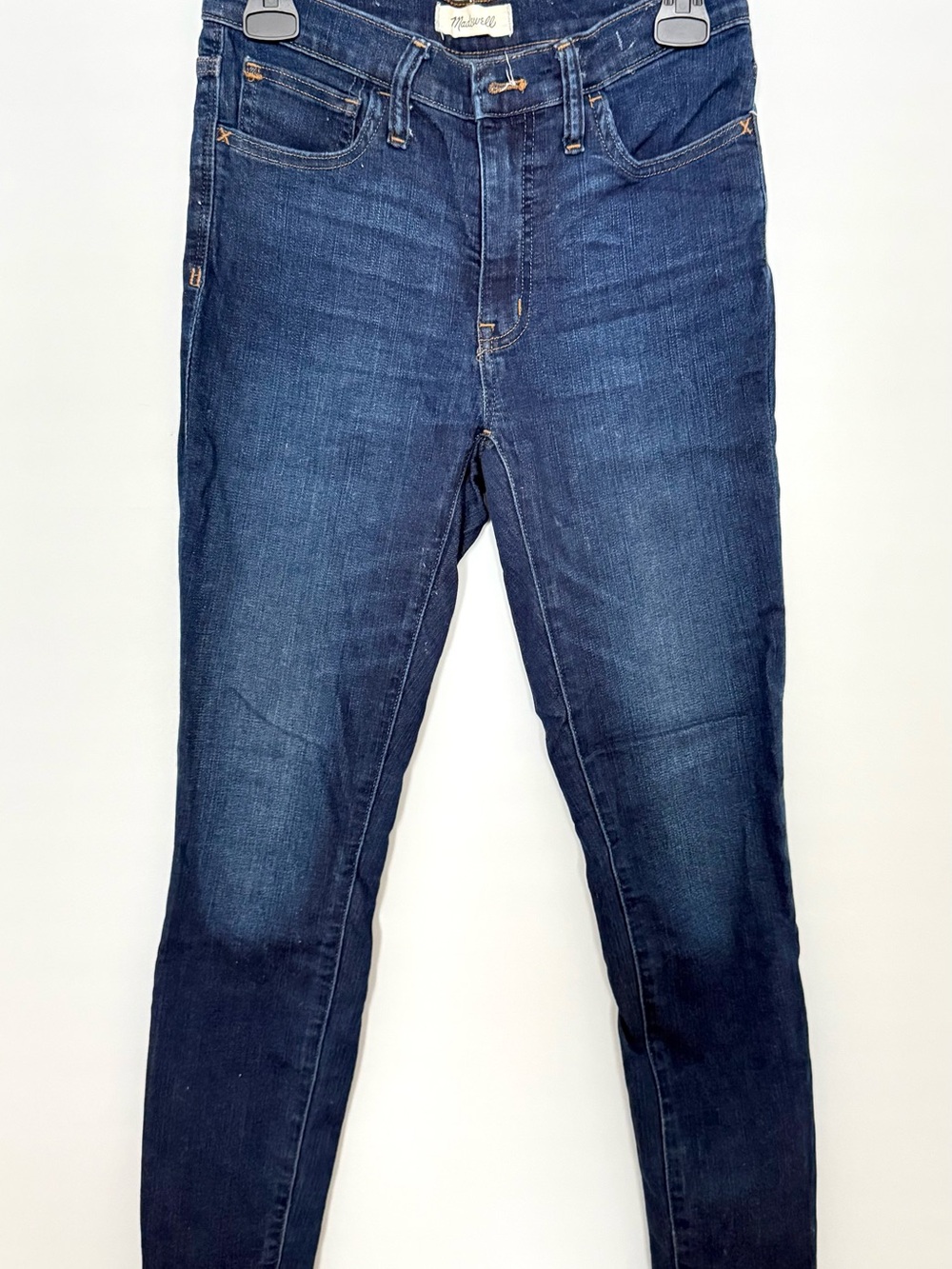 Madewell 9”Mid Rise Dark Blue Skinny Jeans - Picture 2 of 8